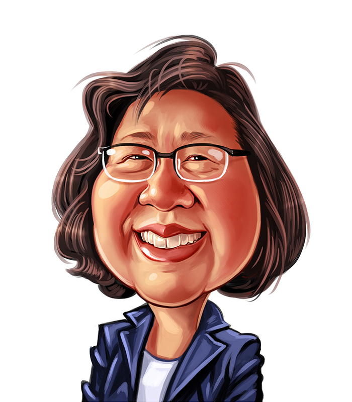 Caricature of Karen Lean