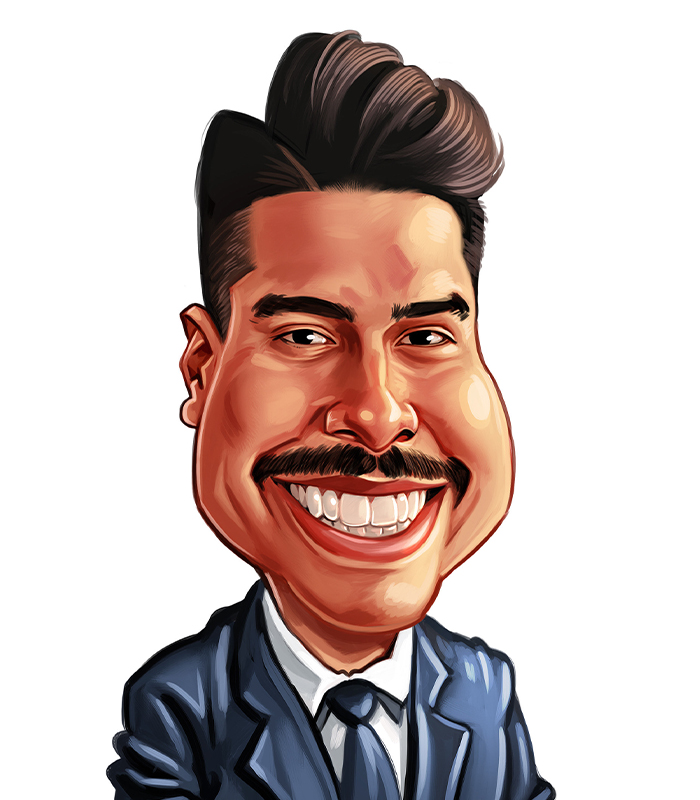 Caricature of Josue Blanco